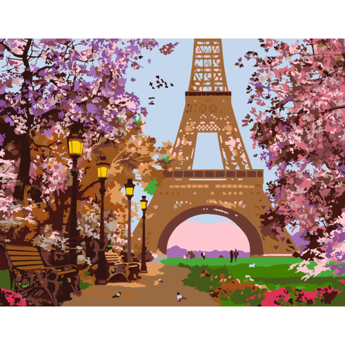 Картина по номерам набор-стандарт Романтическая аллея в Париже ROSA START, 35х45 см