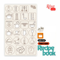 Чіпборд для скрапбукінгу Recipe book 2, білий картон, 12,6х20 см, ROSA TALENT