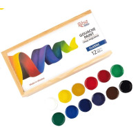 Набір фарб гуашевих CLASSIC, 12x40мл, дерев'яний пенал, ROSA Studio