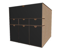 Мебельный органайзер для канцелярии, художественных, швейных принадлежностей, Черные фасады, 36,5см х 36,5см х 38,5см, №01