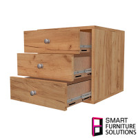 Тумба з ящиками, Корпус Дуб Крафт, Фасади Дуб Крафт, 40см х 40см х 40см