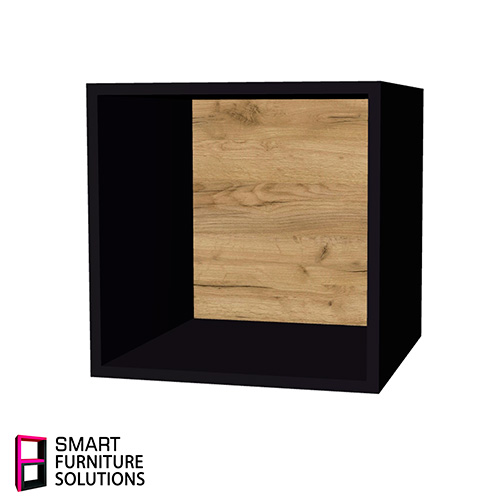 Мебельная секция Куб корпус Черный, Задняя панель Дуб Крафт 40см х 40см х 40см