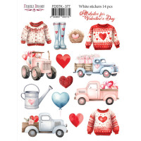Набір наклейок (стікерів) 14 шт, Attributes for st.Valentine's day, №377