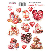 Набір наклейок (стікерів) 14 шт, Sweets for lovers, №381