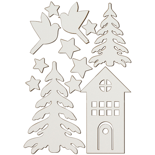 Набор декоративных элементов серия Уютное Рождество №168, Белый