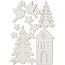 Набор декоративных элементов серия Уютное Рождество №168, Белый