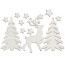 Набор декоративных элементов серия Уютное Рождество №169, Белый