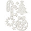 Набор декоративных элементов серия Уютное Рождество №171, Белый