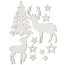 Набор декоративных элементов серия Уютное Рождество №172, Белый