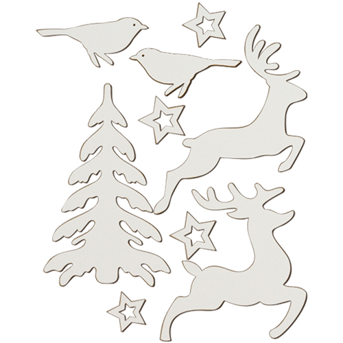 Набор декоративных элементов серия Уютное Рождество №173, Белый