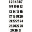 Набор декоративных элементов Цифры простые, №175, Черный