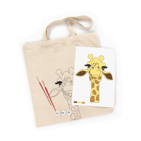 Набор экосумка-раскраска с красками Жирафа, хлопок 38х42см, ROSA Talent