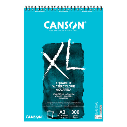 Альбом для акварелі на спіралі Canson XL, A3 (29,7x42см), 300г/м2, середнє зерно, 30 листів