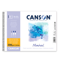 Альбом для акварелі на спіралі MONTVAL Canson, 24x32см, 300г/м2, натуральний білий, середнє зерно, 12 листів