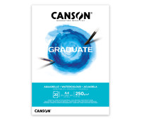 Склейка паперу для акварелі GRADUATE Canson, А4 (21x29,7см), 250г/м2, середнє зерно, 20 листів
