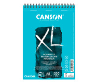 Альбом для акварелі на спіралі Canson XL, A5 (14,8x21см), 300г/м2, середнє зерно, 20 листів