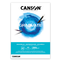 Склейка паперу для акварелі GRADUATE Canson, А5 (14,8x21см), 250г/м2, середнє зерно, 20 листів