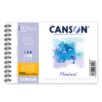 Альбом для акварели на спирали MONTVAL Canson, 10,5x15,5см, 300г/м2, натуральный белый, среднее зерно, 12 листов