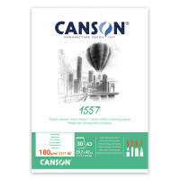 Склейка для малюнка Canson 1557, А3 (29,7x42см), 180г/м2, білий колір, 30 аркушів
