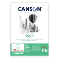 Склейка для рисунка Canson 1557, А5 (14,8x21см), 180г/м2, белый цвет, 30 листов