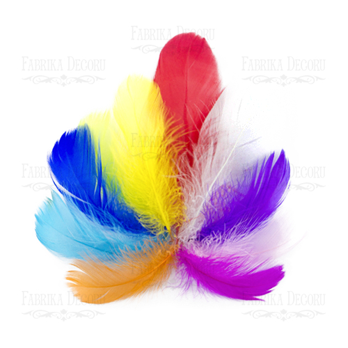 Набор мини перья разноцветные, 10 шт