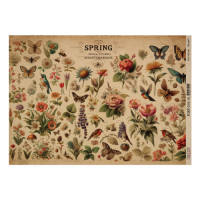 Аркуш крафт паперу з малюнком Botany spring, №10, 42x29,7 см