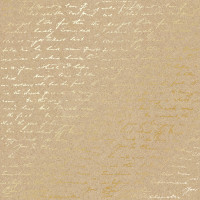 Аркуш одностороннього паперу з фольгуванням, дизайн Golden Text Kraft, 30,5см х 30,5см