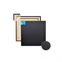 Холст на подрамнике хлопок 90х140 см, ср. зерно, черный акриловый грунт, галерейная натяжка, модуль 60х22 мм, П60Б162г90140