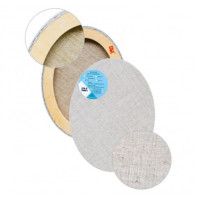 Холст на подрамнике Овал, лен 60х70 см, ср. зерно, бесцветный грунт (цвет льна натуральный), модуль 40х20 мм, НО40Л166-6070