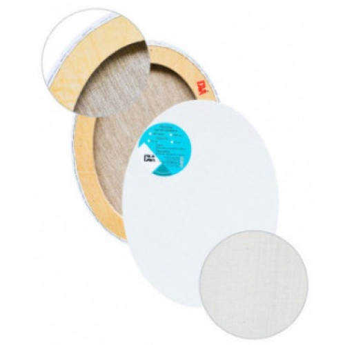 Холст на подрамнике Овал 70х80 см, лен, белый акриловый грунт