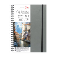 Блокнот для акварели на спирали Watercolor by Fabriano, А4, 200г/м2, 32 л, белая бумага, Антрацит, ROSA Gallery