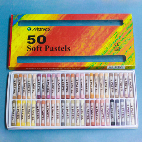 Набір сухої м'якої пастелі Maries Soft Pastel, 50 кольорів (теплі тони)