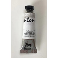 Акварельна фарба Intense Water Renesans, №1 Titanium Opaque White Титанові білила непрозорі, туба, 15 мл