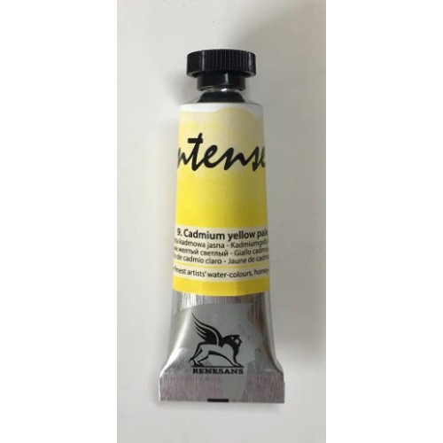 Акварельна фарба Intense Water Renesans, №9 Cadmium Yellow Pale Світлий кадмієвий жовтий туба 15 мл