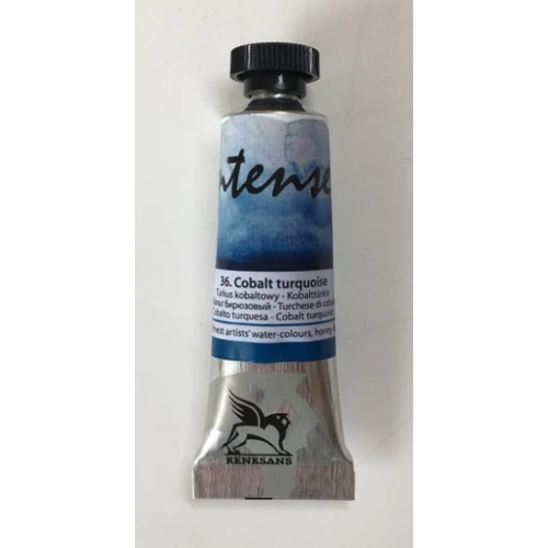 Акварельна фарба Intense Water Renesans, №36 Cobalt Turquoise Кобальт бірюзовий, туба, 15 мл
