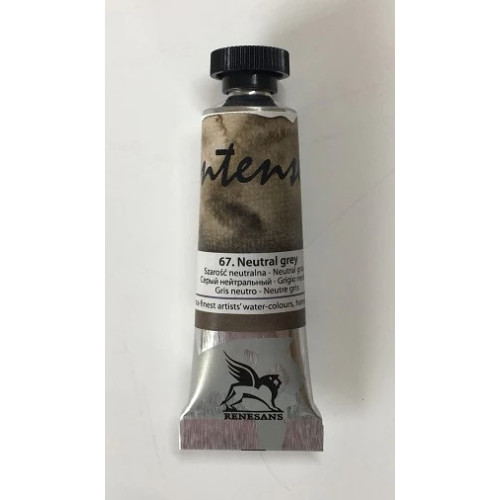 Акварельная краска Intense Water Renesans, №67 Neutral Grey Нейтральный серый, туба, 15 мл