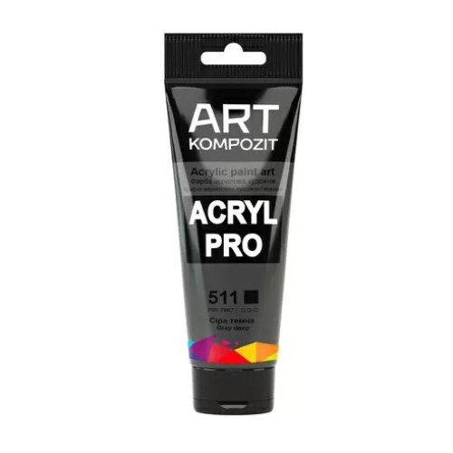 Акрилова фарба Art Kompozit 75 мл, 511 сірий чорний