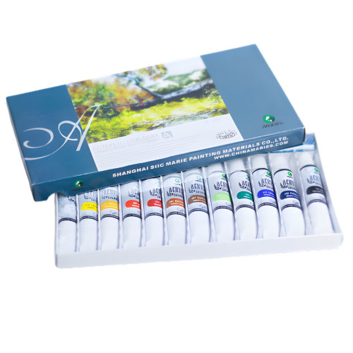 Набір акрилових фарб Marie's, 12 кольорів по 12 мл Набір акрилових фарб Marie's, 12 кольорів по 12 мл