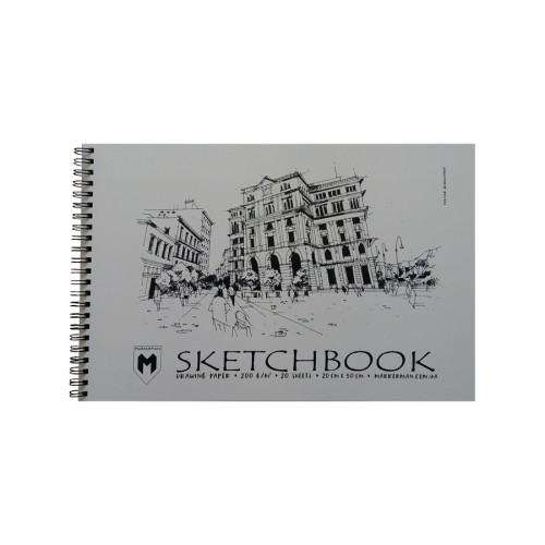 Скетчбук для графіки на спіралі Markerman А4, 200 г/м2, 20 аркушів