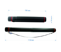 Тубус телескопічний для паперу 78-113 см діам 10,5 см 