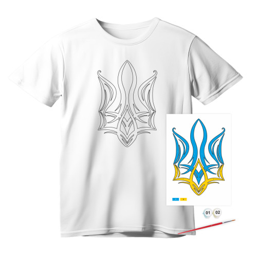 Набор для раскраски футболки с контуром Тризуб, 100% хлопок, размер S, ROSA Talent