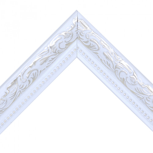 Рамка для картин пластиковая, Белый с серебрянным узором, м/пог, MF 3022 53