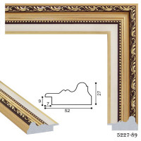 Рамка для картин пластикова, Білий із золотим візерунком, м/пог, MF 5227 88