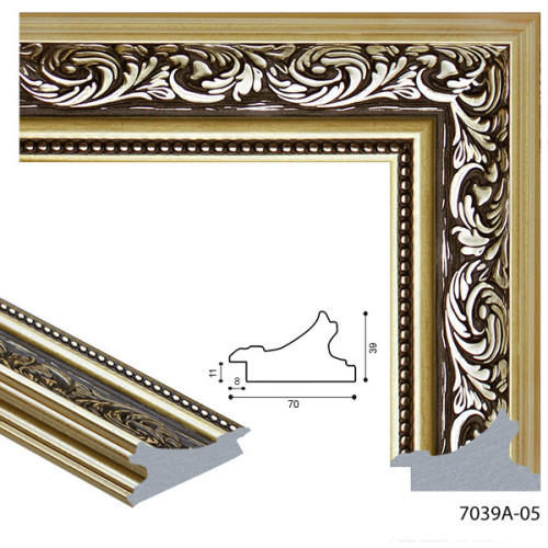 Рамка для картин пластикова, Коричневий із золотим візерунком, м/пог, MF 7039B 03