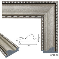 Рамка для картин пластикова, Срібна з візерунком, м/пог, MF 8731 B26