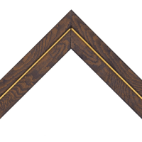 Рамка для картин, вышивки и фото, без узора, пластиковая 30х40 см, Коричневый с золотой полоской, DM 2730 1139