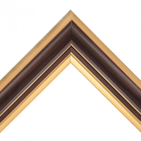 Рамка для картин, вышивки и фото, без узора, пластиковая 40х40 см, Темно-коричневый с золотом DM 4333 2505