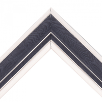 Рамка для картин, вишивки та фото, без візерунка, пластикова 40х30 см, Графіт з білим, DM 4333 18045 4