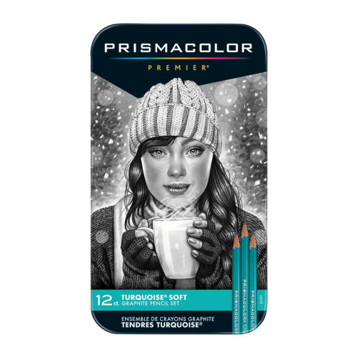 Набор графитных карандашей Prismacolor Turquoise 9B-H, 12 штук