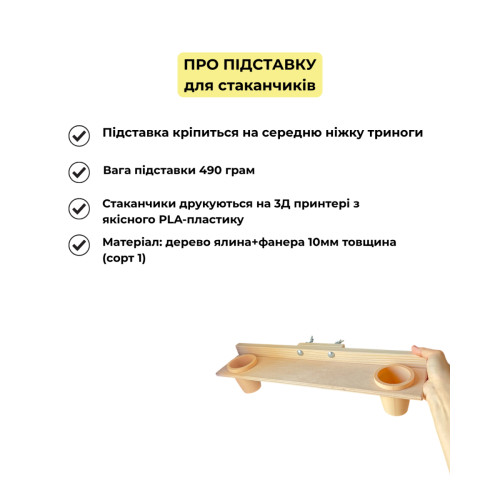 Полочка для стаканчиков №2 Некрашена + два стаканчика Полочка для стаканчиков №2 Некрашена + два стаканчика